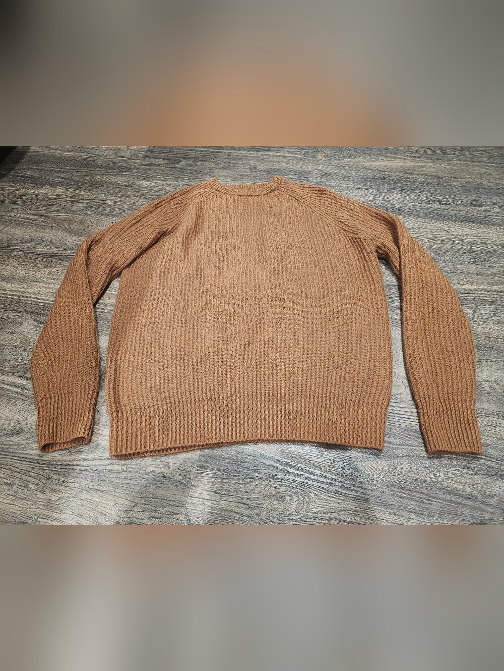 Piombo Men's Crewneck Ribbed Sweater - Camel Brownsize XXL